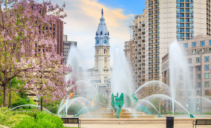 Swann Memorial Fountain With City Hall