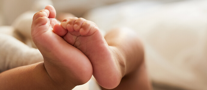 Close-up of small baby's feet