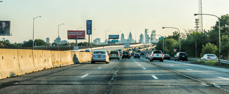 Multiple cars on highway